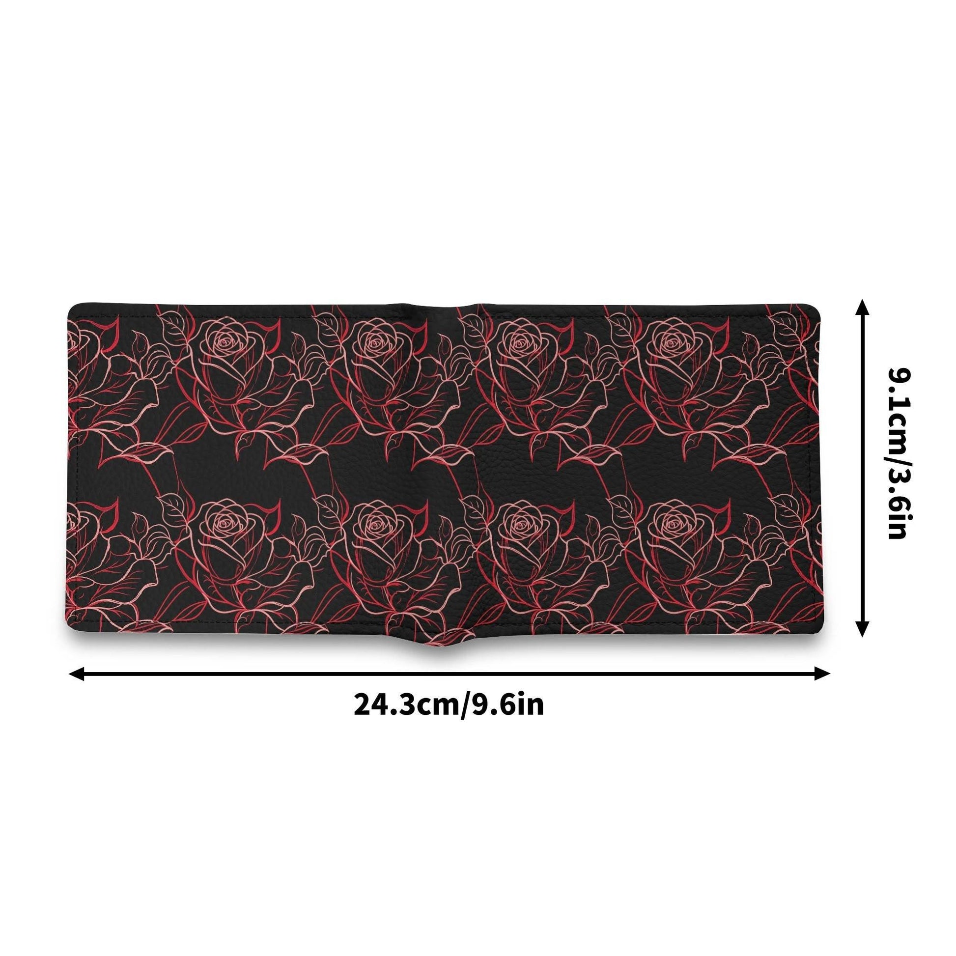 Red Light Rose Men's Leather Folded Wallet - DeRose Seasonal