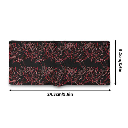 Red Light Rose Men's Leather Folded Wallet - DeRose Seasonal