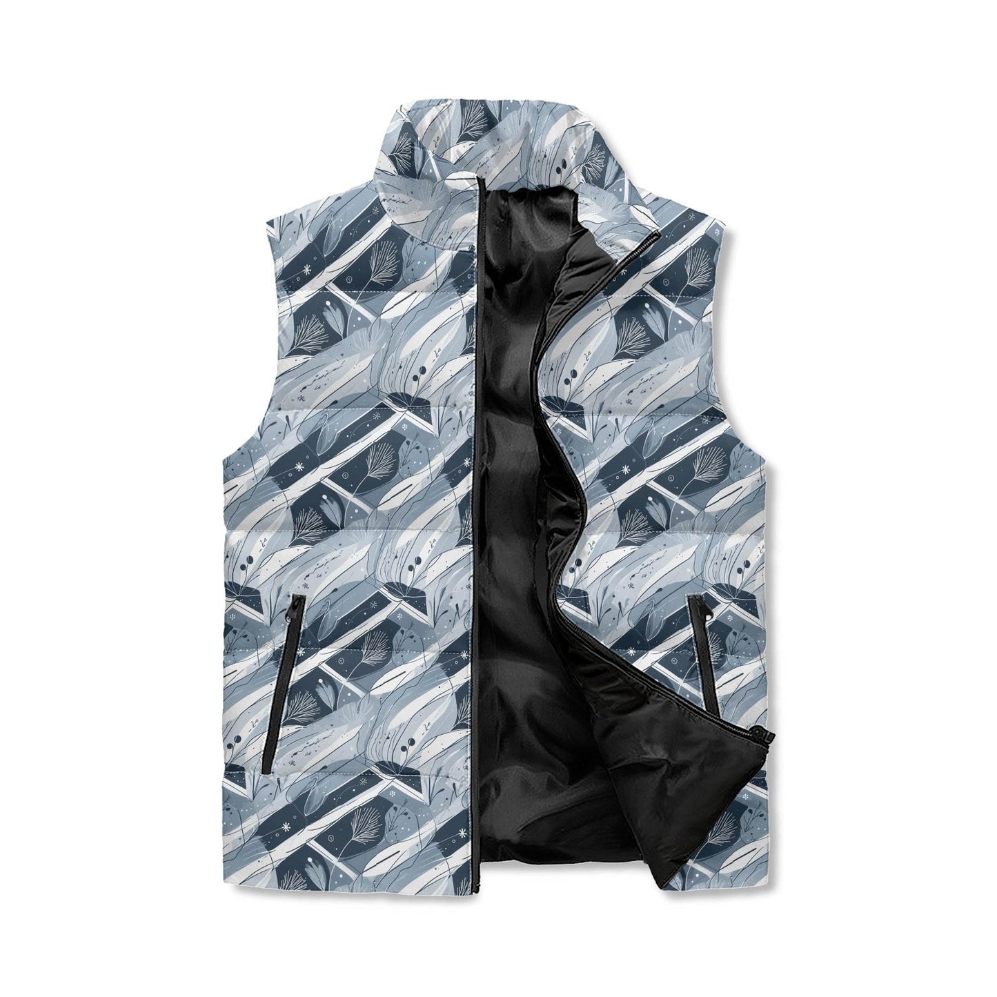 Blue Wind Unisex Lightweight Stand Collar Zip Up Puffer Vest - DeRose Seasonal