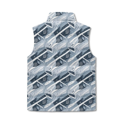 Blue Wind Unisex Lightweight Stand Collar Zip Up Puffer Vest - DeRose Seasonal