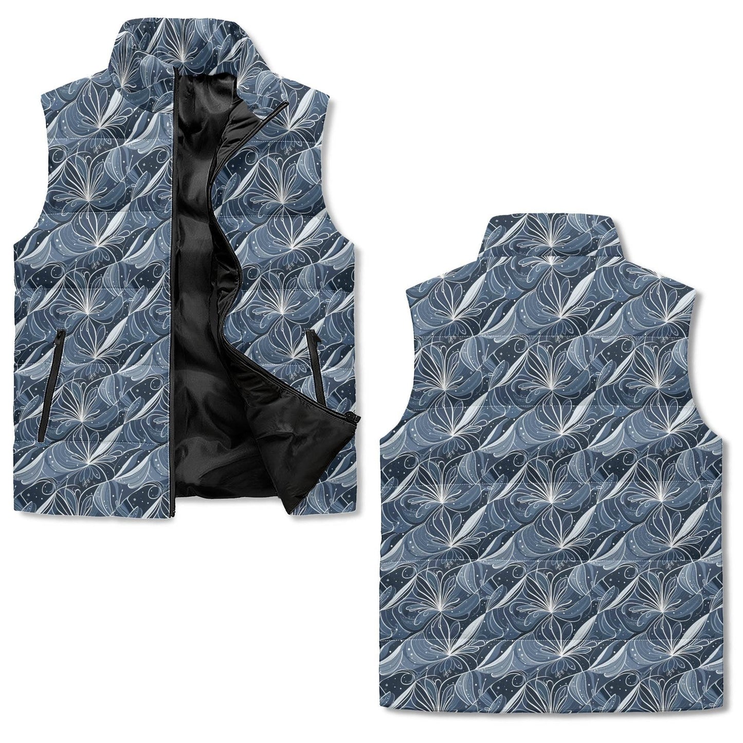 Cold Wind Unisex Lightweight Stand Collar Zip Up Puffer Vest - DeRose Seasonal