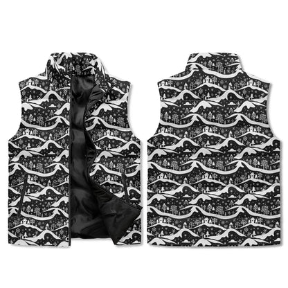 Winter Town Unisex Lightweight Stand Collar Zip Up Puffer Vest - DeRose Seasonal