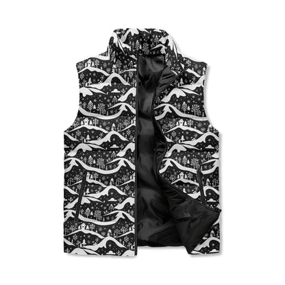 Winter Town Unisex Lightweight Stand Collar Zip Up Puffer Vest - DeRose Seasonal
