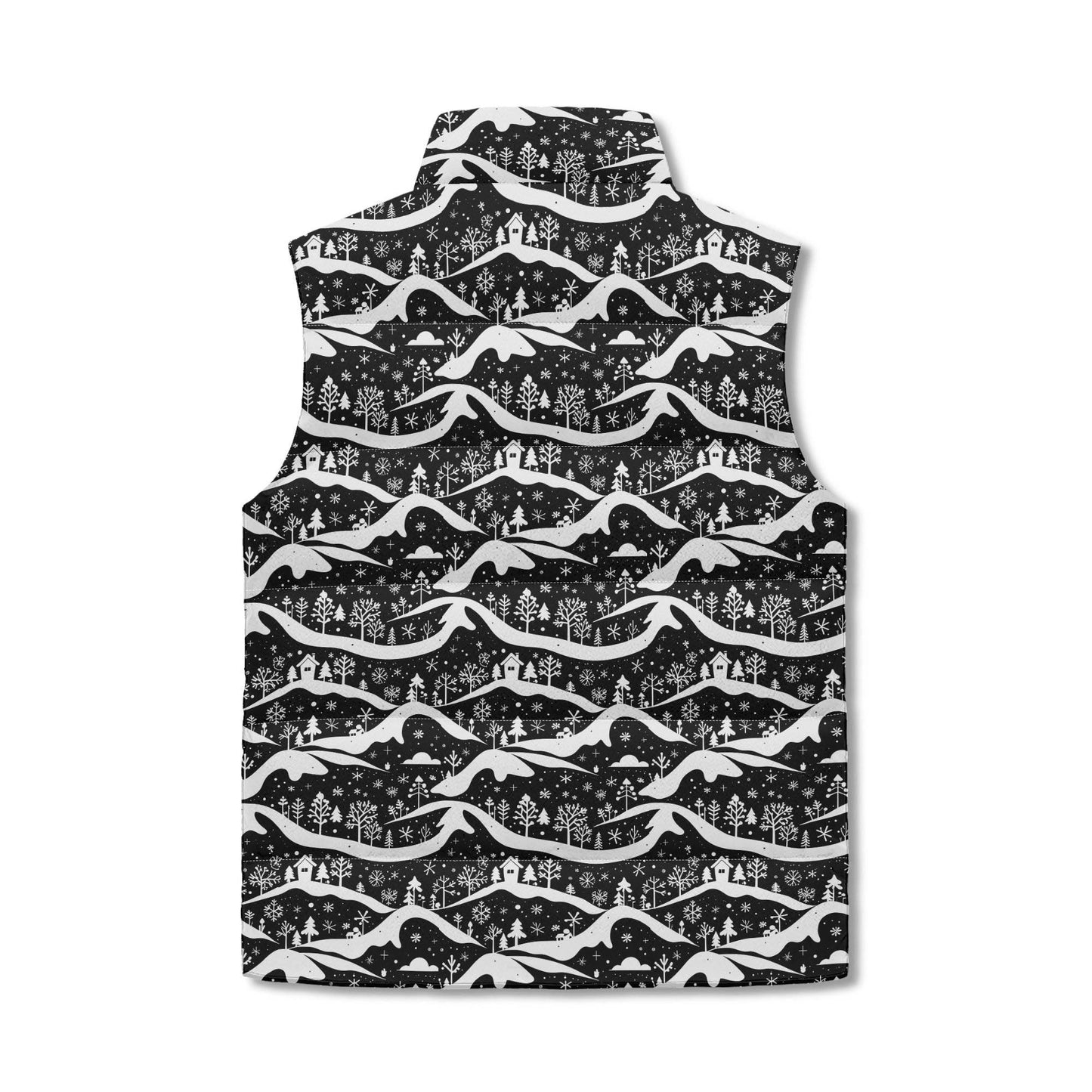 Winter Town Unisex Lightweight Stand Collar Zip Up Puffer Vest - DeRose Seasonal