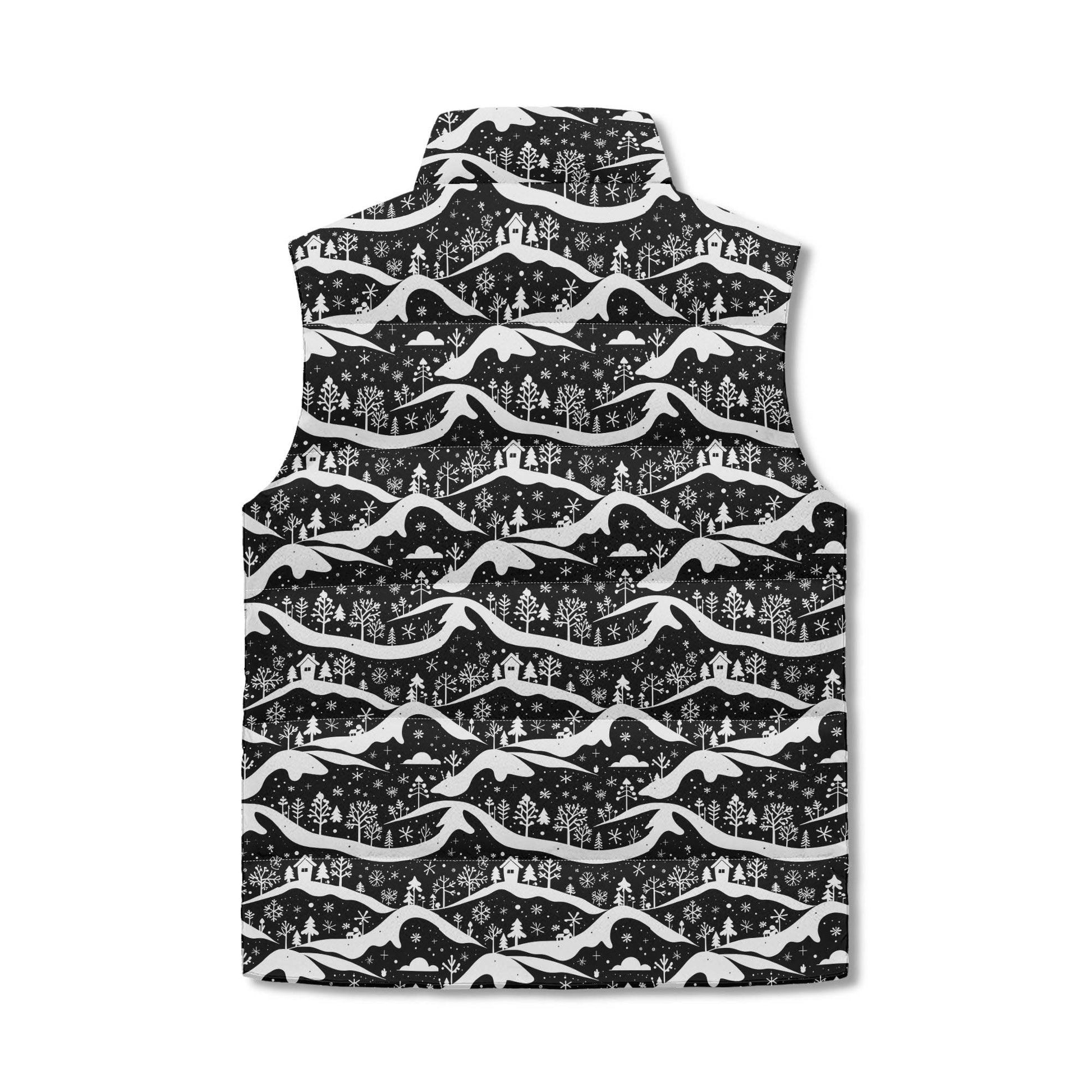 Winter Town Unisex Lightweight Stand Collar Zip Up Puffer Vest - DeRose Seasonal