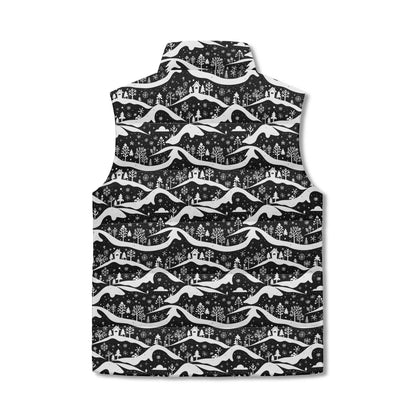 Winter Town Unisex Lightweight Stand Collar Zip Up Puffer Vest - DeRose Seasonal