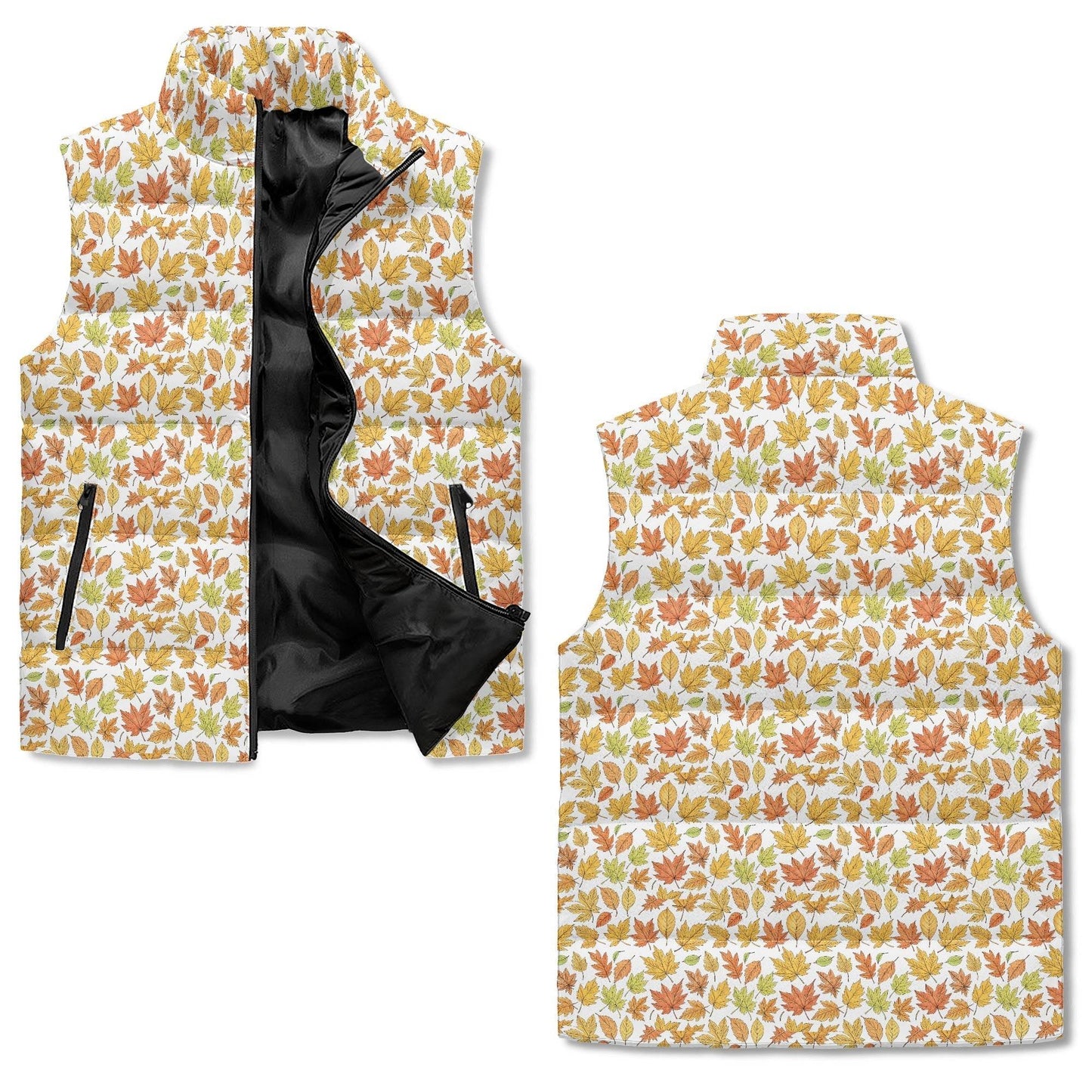 Autumn Unisex Lightweight Stand Collar Zip Up Puffer Vest - DeRose Seasonal