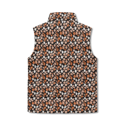 Dark Leaves Unisex Lightweight Stand Collar Zip Up Puffer Vest - DeRose Seasonal