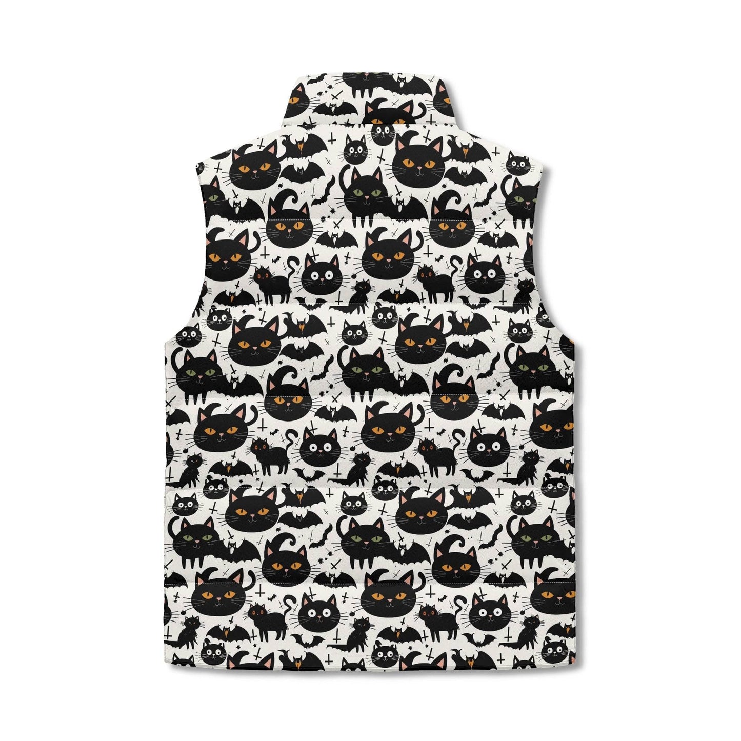 Crazy Cat Lady Unisex Lightweight Stand Collar Zip Up Puffer Vest - DeRose Seasonal