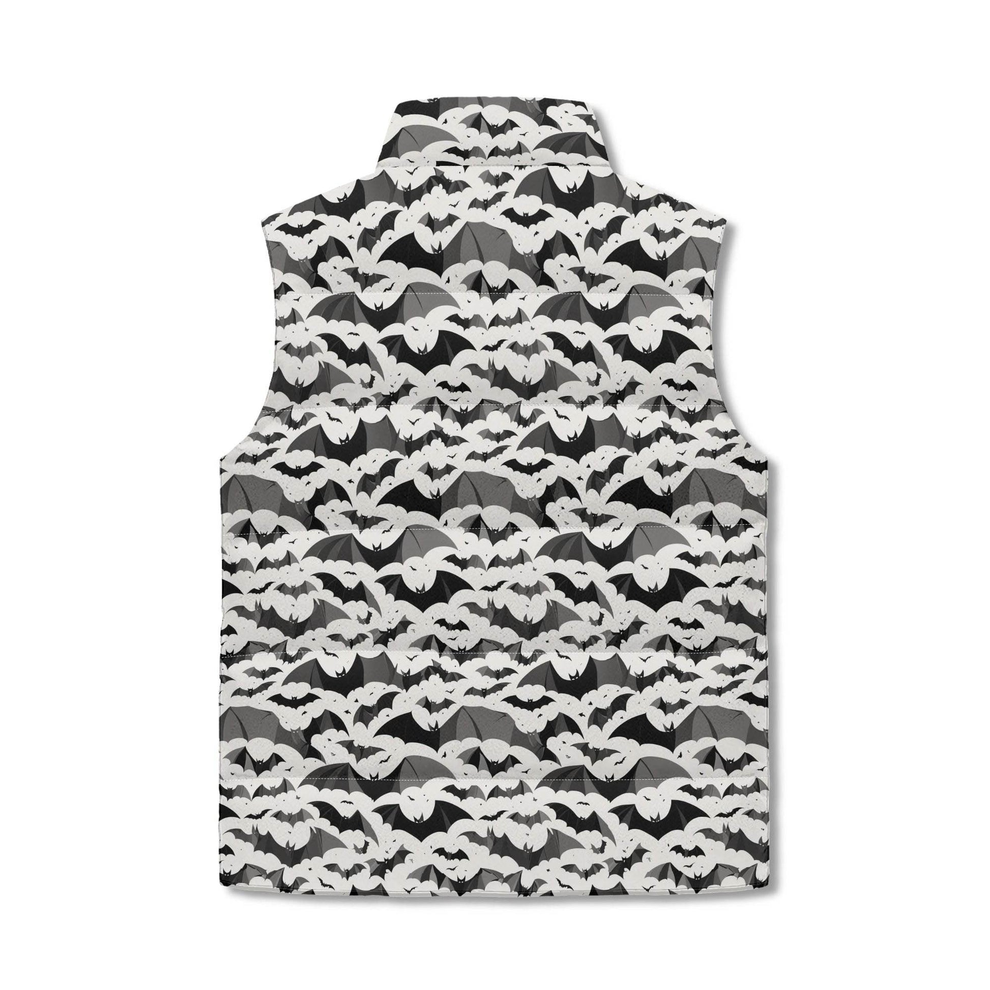 Bats Unisex Lightweight Stand Collar Zip Up Puffer Vest - DeRose Seasonal
