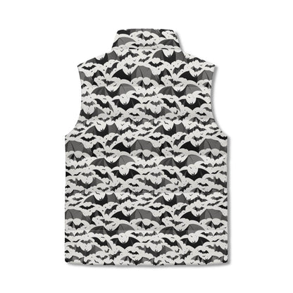Bats Unisex Lightweight Stand Collar Zip Up Puffer Vest - DeRose Seasonal