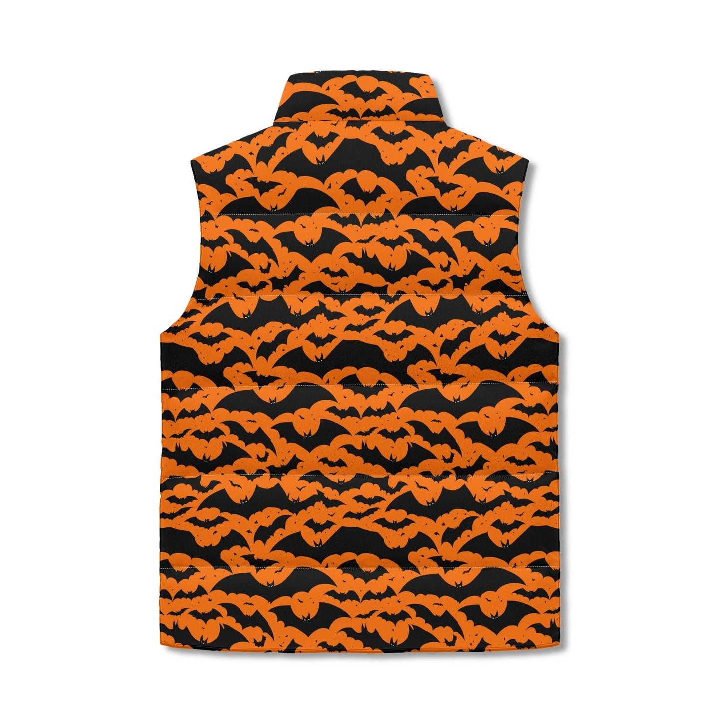Halloween Bats Ghost Unisex Lightweight Stand Collar Zip Up Puffer Vest - DeRose Seasonal