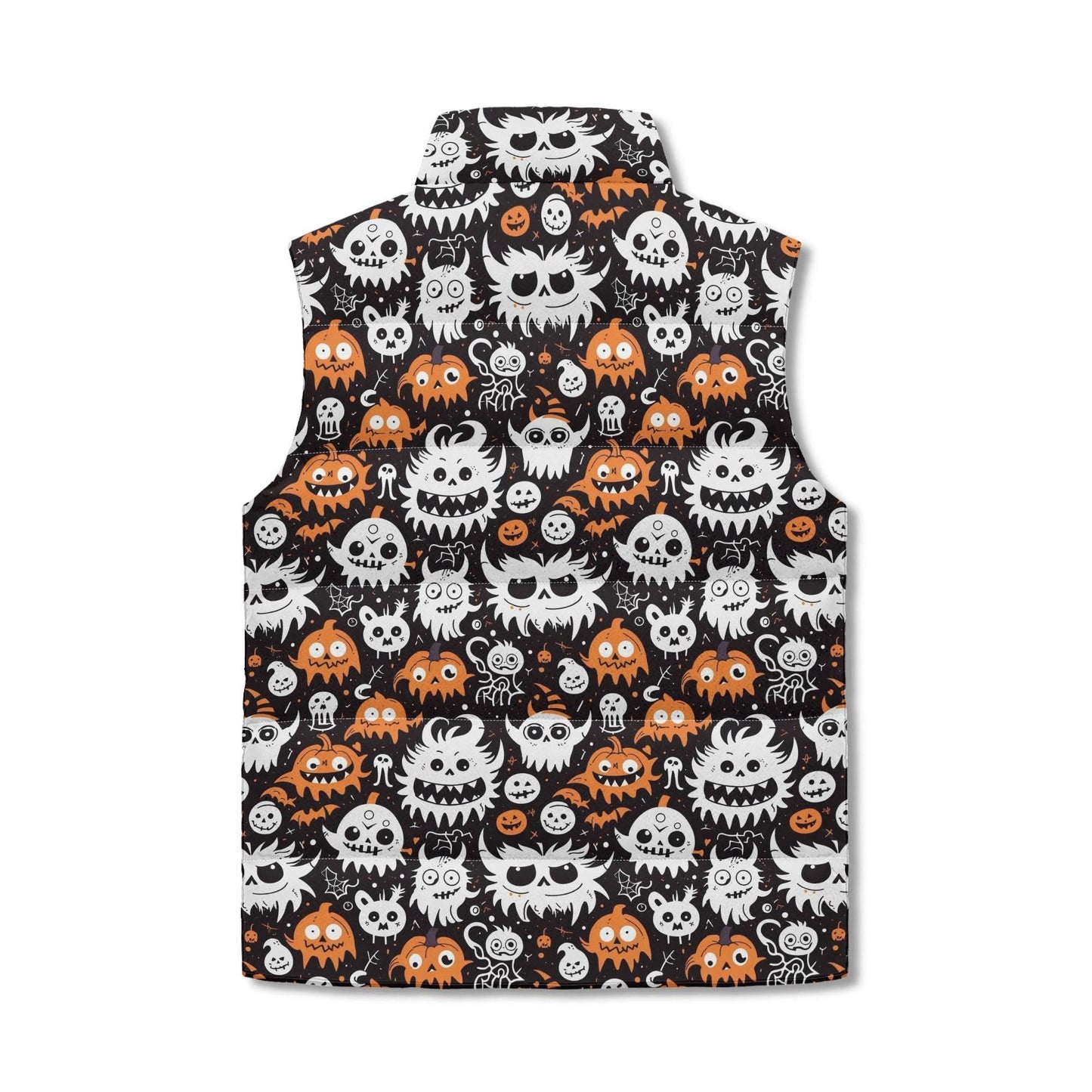 Cute Monsters Unisex Lightweight Stand Collar Zip Up Puffer Vest - DeRose Seasonal