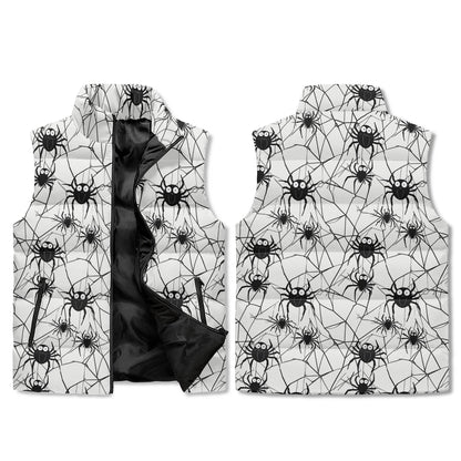 Cute Spiders Unisex Lightweight Stand Collar Zip Up Puffer Vest - DeRose Seasonal