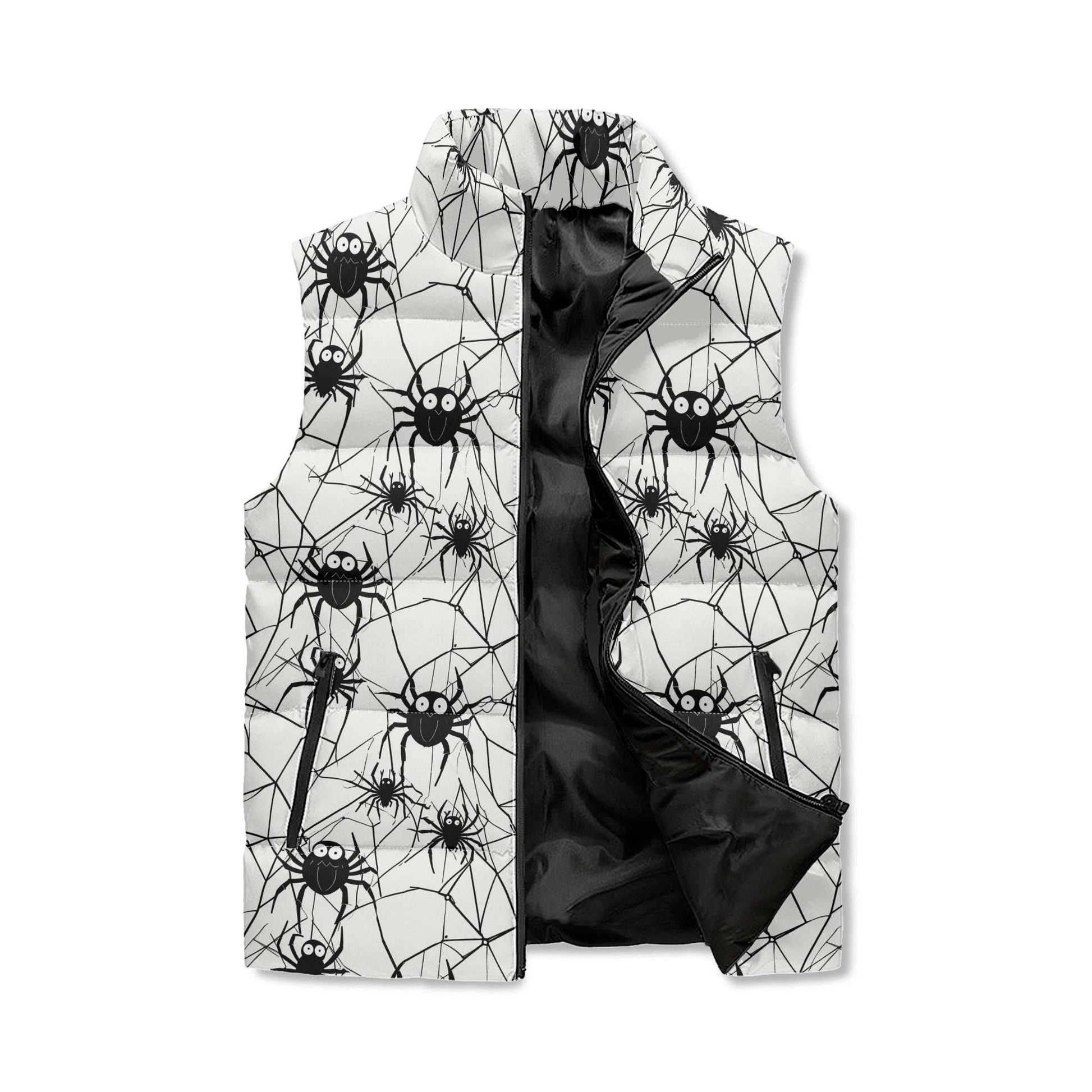 Cute Spiders Unisex Lightweight Stand Collar Zip Up Puffer Vest - DeRose Seasonal