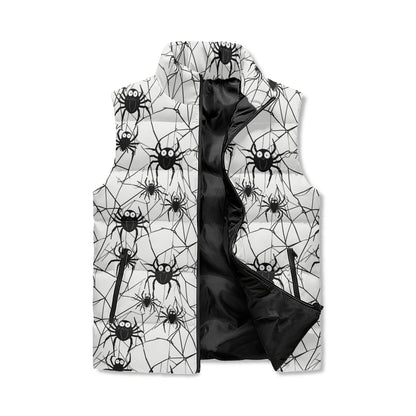 Cute Spiders Unisex Lightweight Stand Collar Zip Up Puffer Vest - DeRose Seasonal