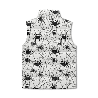 Cute Spiders Unisex Lightweight Stand Collar Zip Up Puffer Vest - DeRose Seasonal