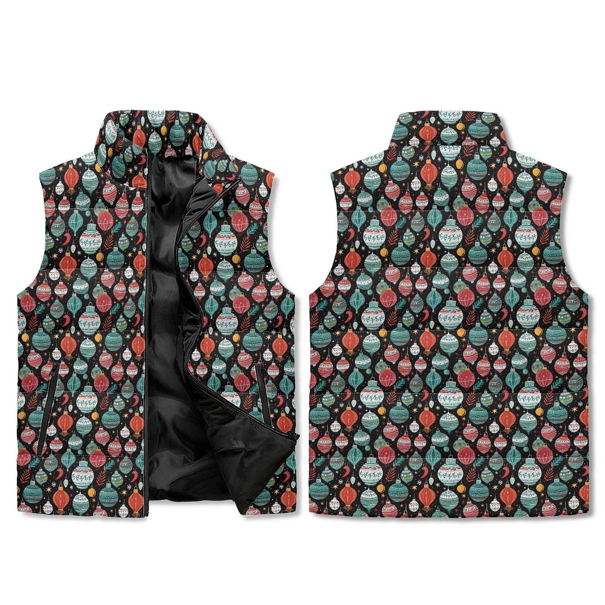 Big Ornaments Unisex Lightweight Stand Collar Zip Up Puffer Vest - DeRose Seasonal