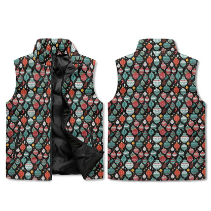 Big Ornaments Unisex Lightweight Stand Collar Zip Up Puffer Vest - DeRose Seasonal