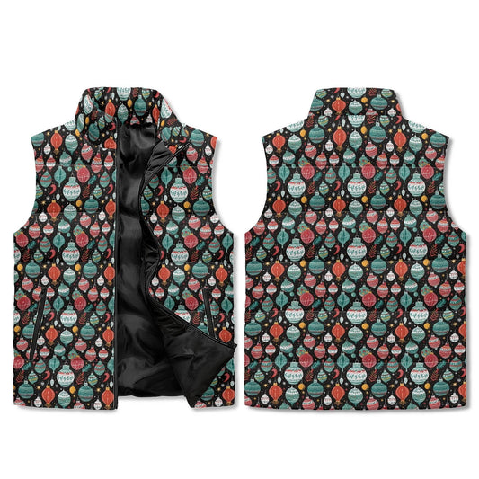 Big Ornaments Unisex Lightweight Stand Collar Zip Up Puffer Vest - DeRose Seasonal
