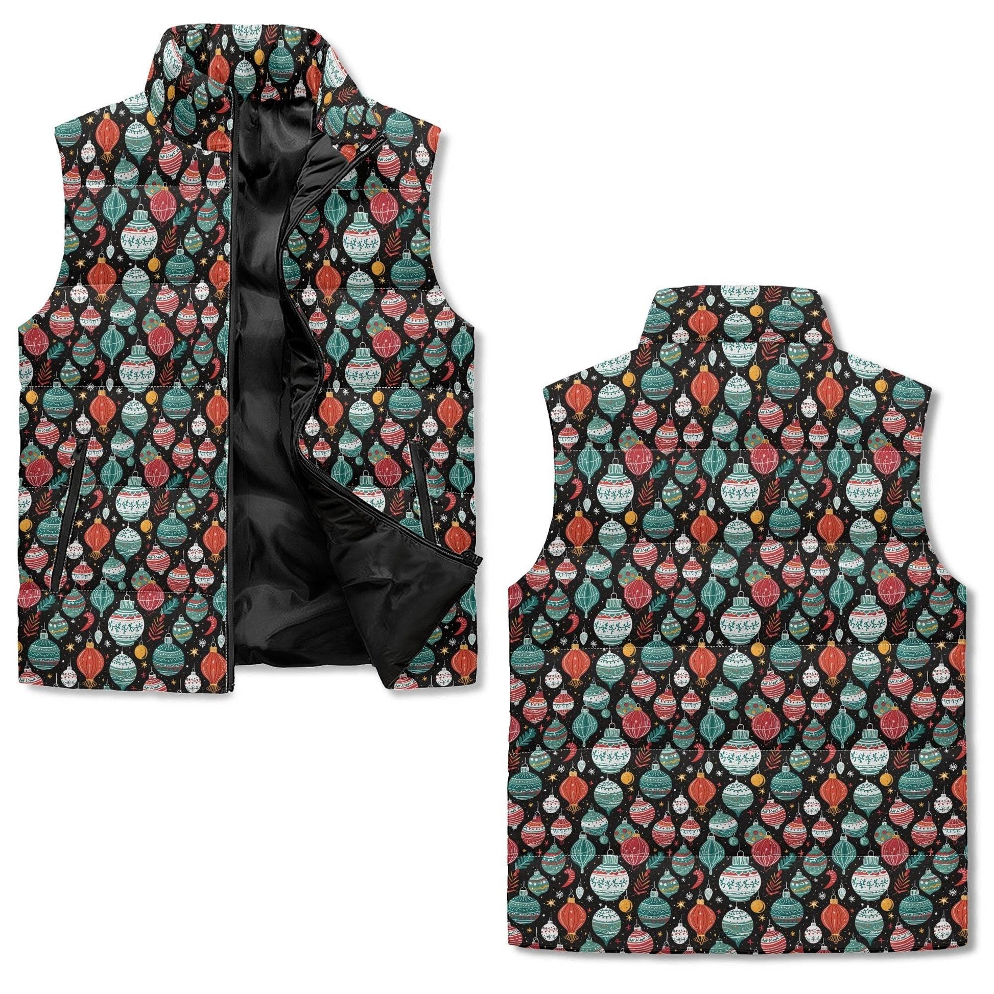 Big Ornaments Unisex Lightweight Stand Collar Zip Up Puffer Vest - DeRose Seasonal