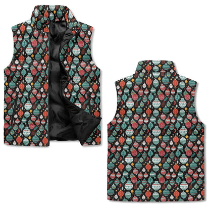 Big Ornaments Unisex Lightweight Stand Collar Zip Up Puffer Vest - DeRose Seasonal