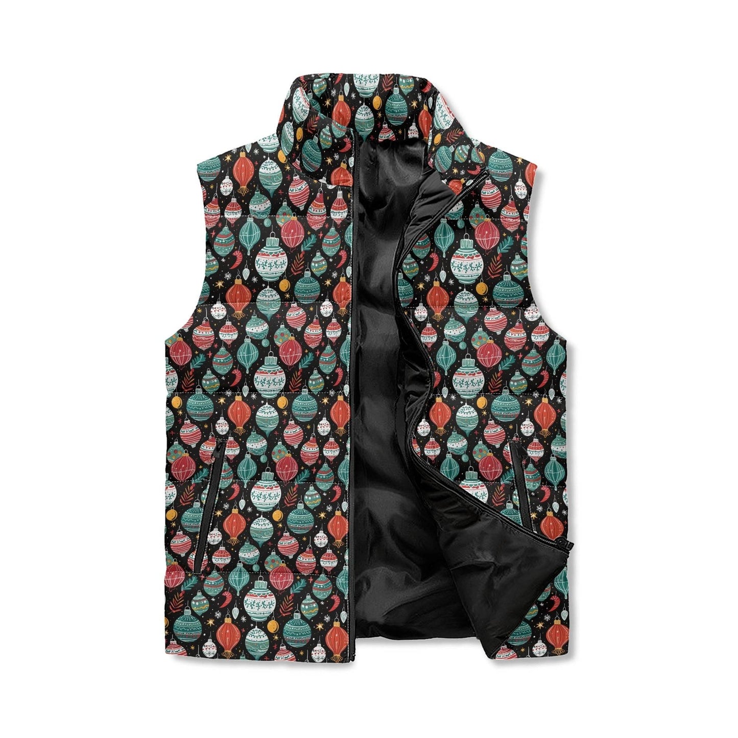 Big Ornaments Unisex Lightweight Stand Collar Zip Up Puffer Vest - DeRose Seasonal