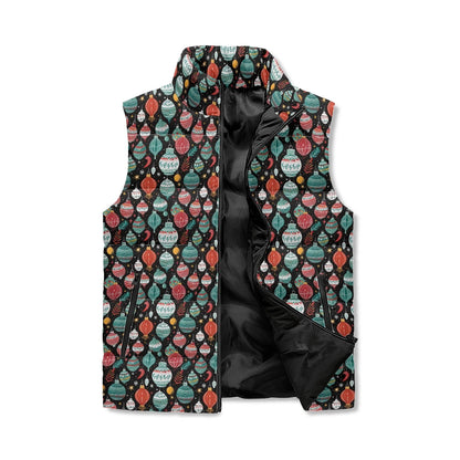 Big Ornaments Unisex Lightweight Stand Collar Zip Up Puffer Vest - DeRose Seasonal
