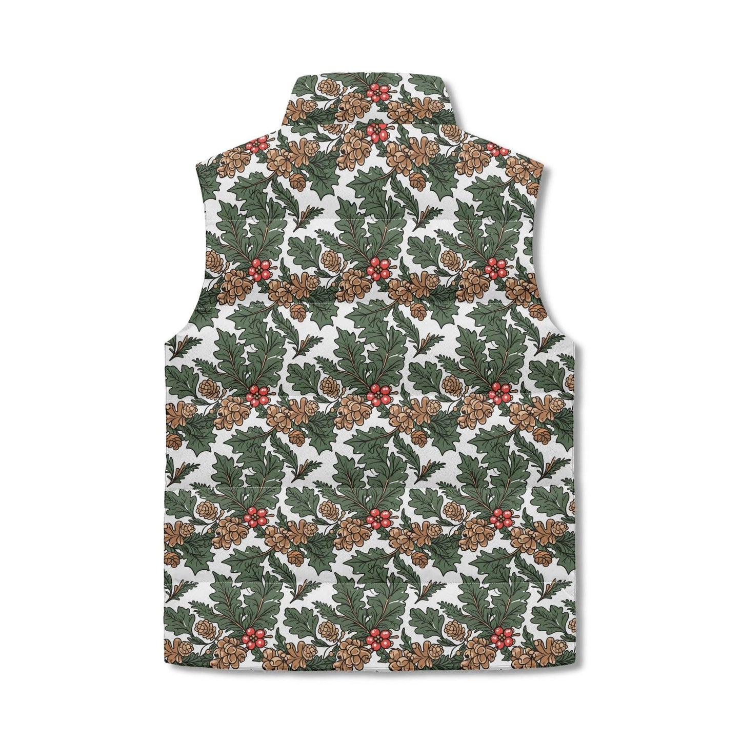 Holly Pine Unisex Lightweight Stand Collar Zip Up Puffer Vest - DeRose Seasonal