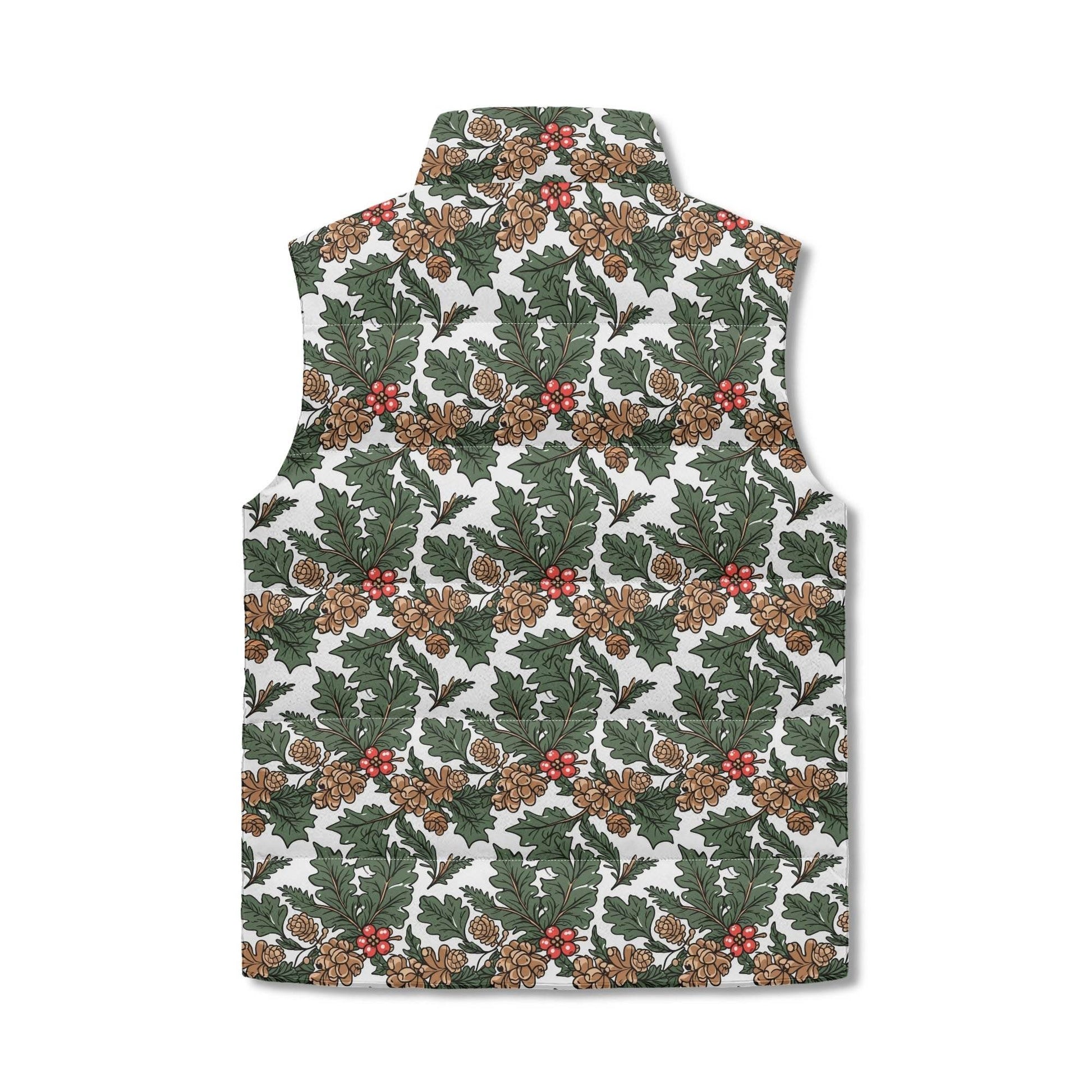 Holly Pine Unisex Lightweight Stand Collar Zip Up Puffer Vest - DeRose Seasonal