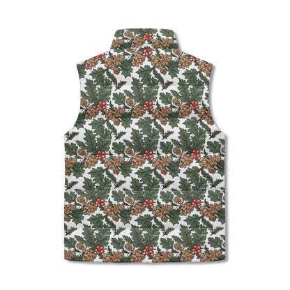 Holly Pine Unisex Lightweight Stand Collar Zip Up Puffer Vest - DeRose Seasonal