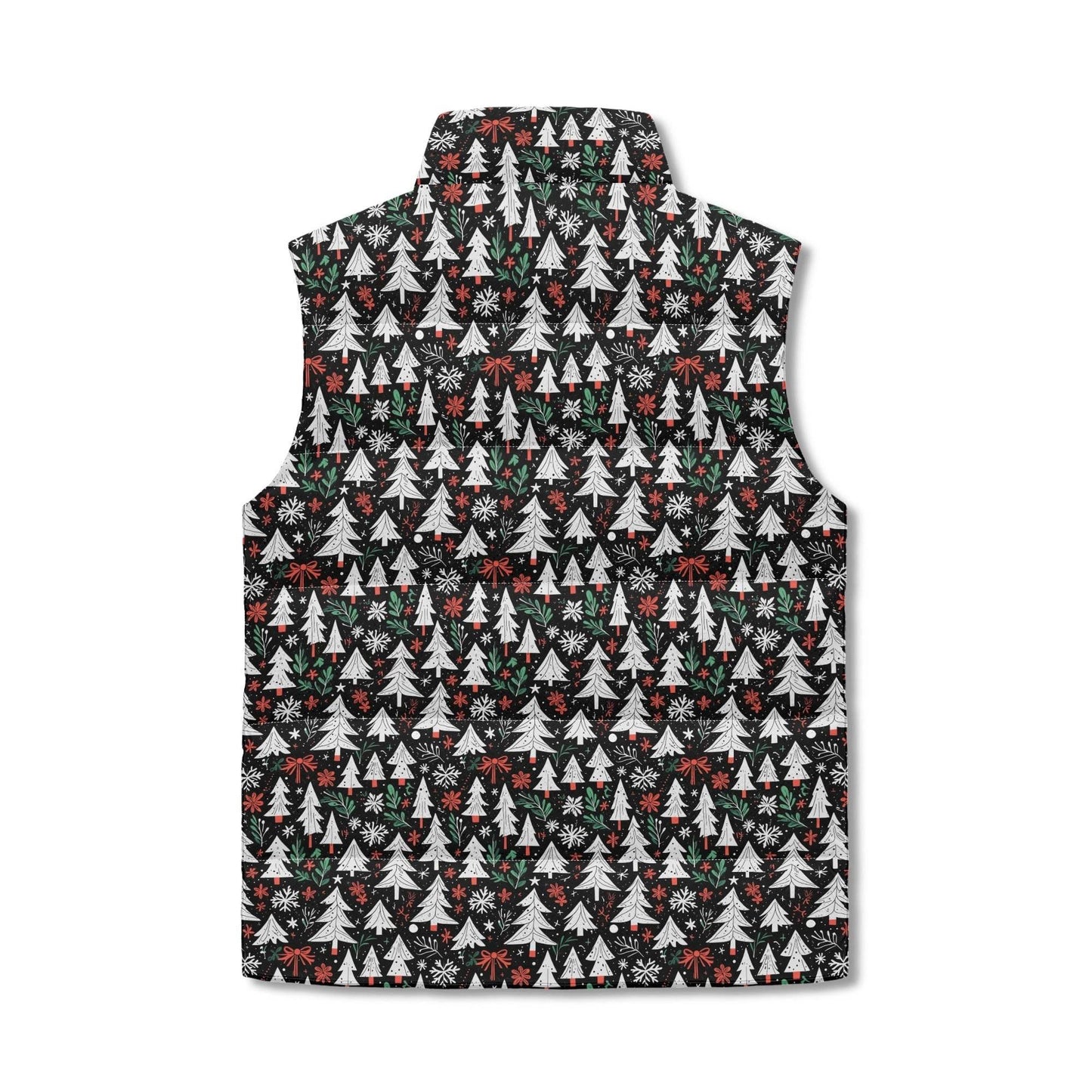 Christmas Trees Unisex Lightweight Stand Collar Zip Up Puffer Vest - DeRose Seasonal