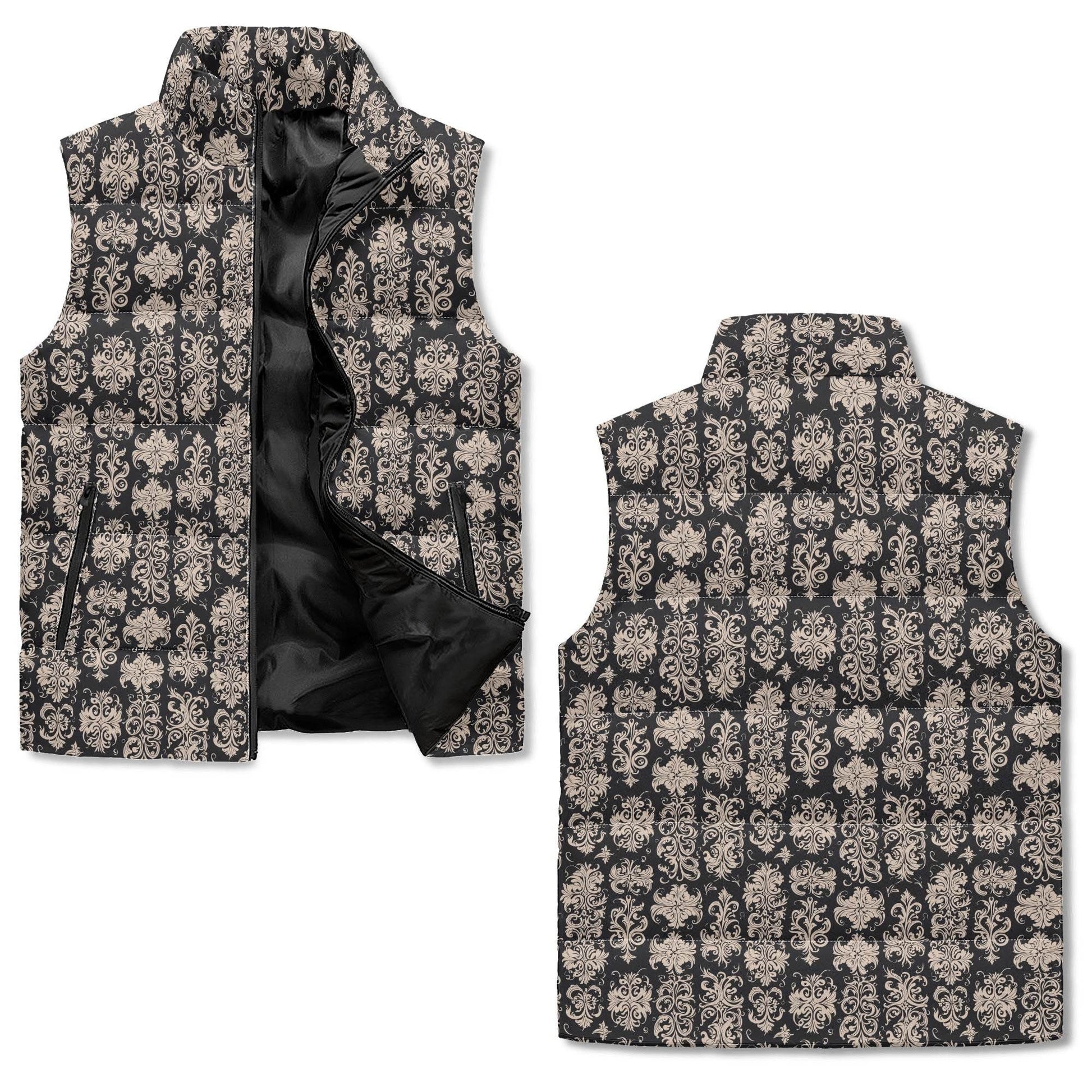 Gothic Emblem Unisex Lightweight Stand Collar Zip Up Puffer Vest - DeRose Seasonal