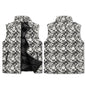 Floral Ink Unisex Lightweight Stand Collar Zip Up Puffer Vest - DeRose Seasonal