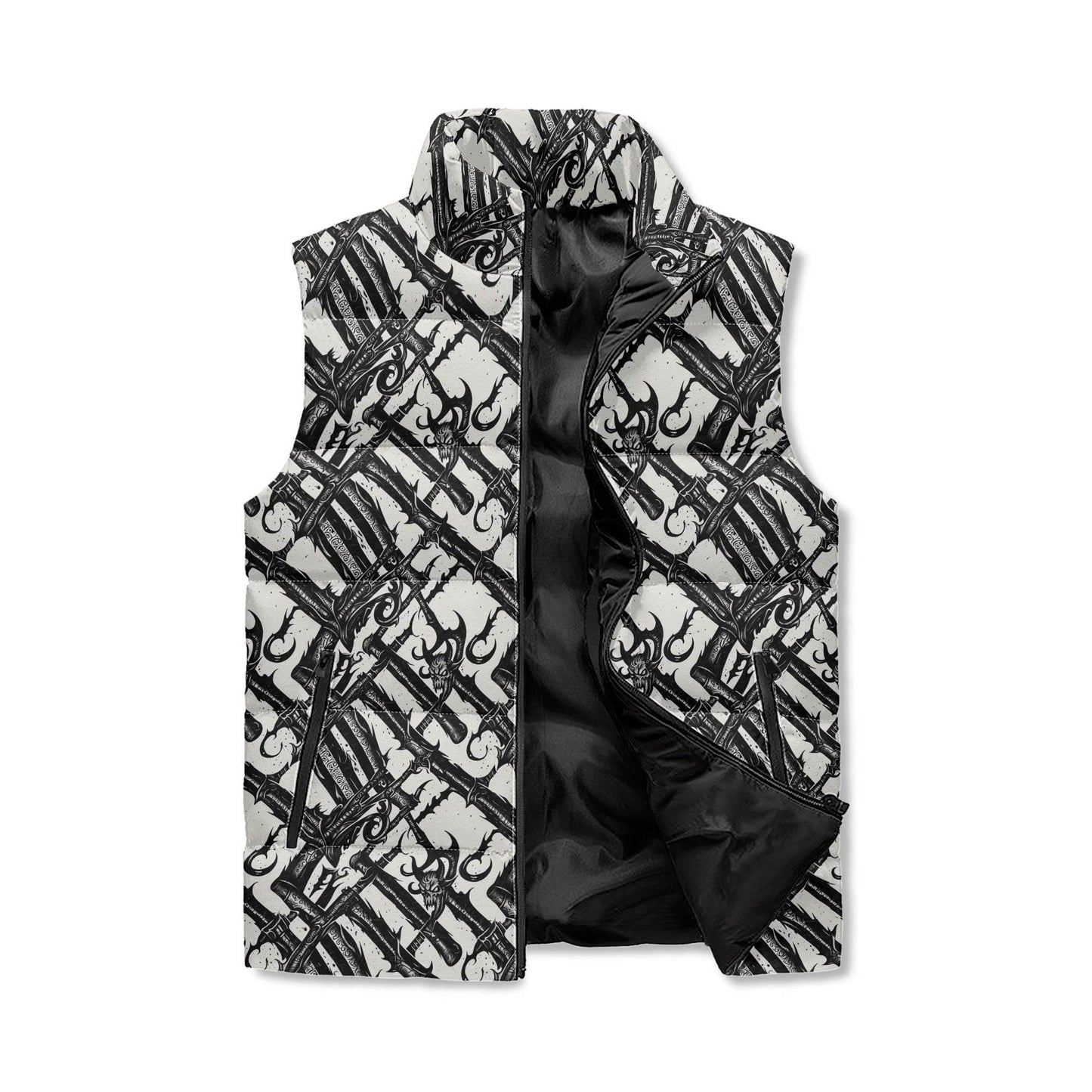 Devil Veins Unisex Lightweight Stand Collar Zip Up Puffer Vest - DeRose Seasonal