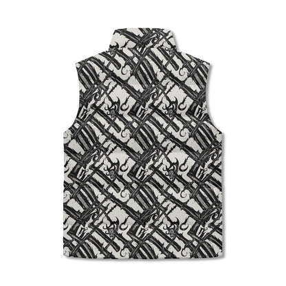 Devil Veins Unisex Lightweight Stand Collar Zip Up Puffer Vest - DeRose Seasonal