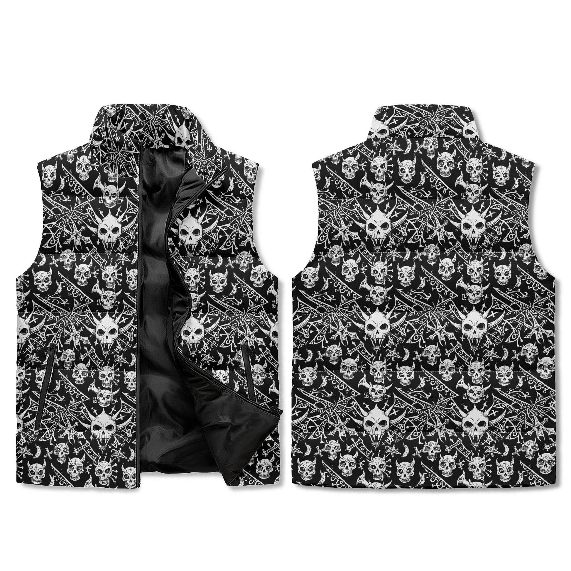 Little Devils Unisex Lightweight Stand Collar Zip Up Puffer Vest - DeRose Seasonal