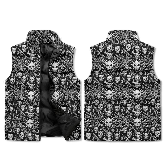 Little Devils Unisex Lightweight Stand Collar Zip Up Puffer Vest - DeRose Seasonal