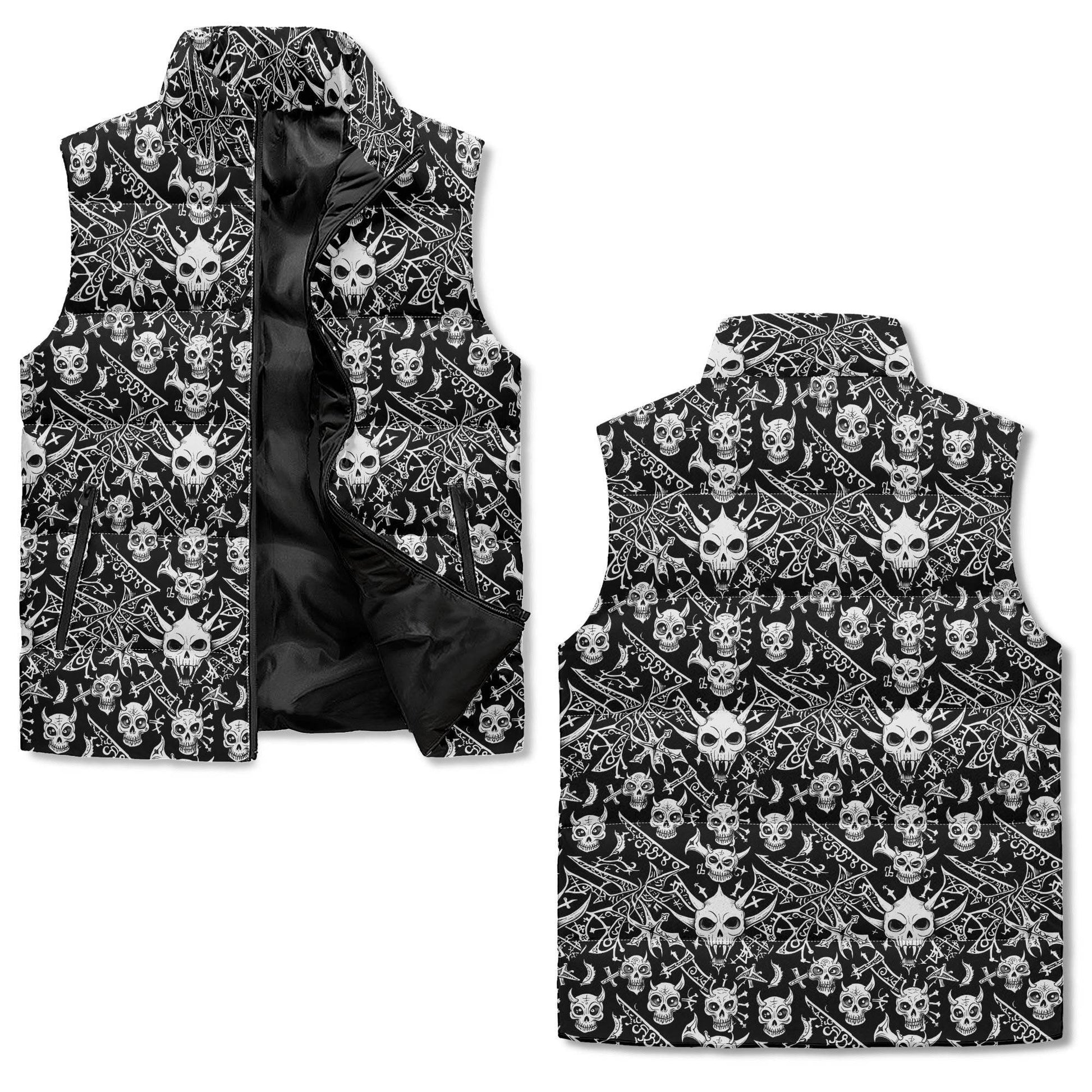 Little Devils Unisex Lightweight Stand Collar Zip Up Puffer Vest - DeRose Seasonal