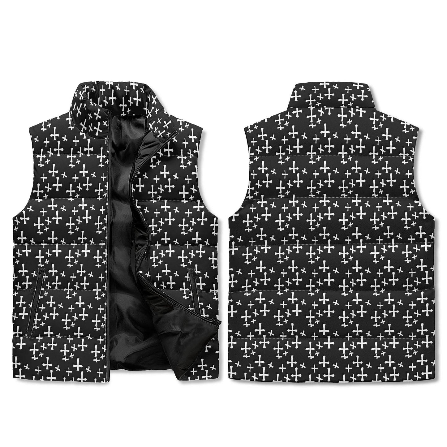 Little Crosses Unisex Lightweight Stand Collar Zip Up Puffer Vest - DeRose Seasonal