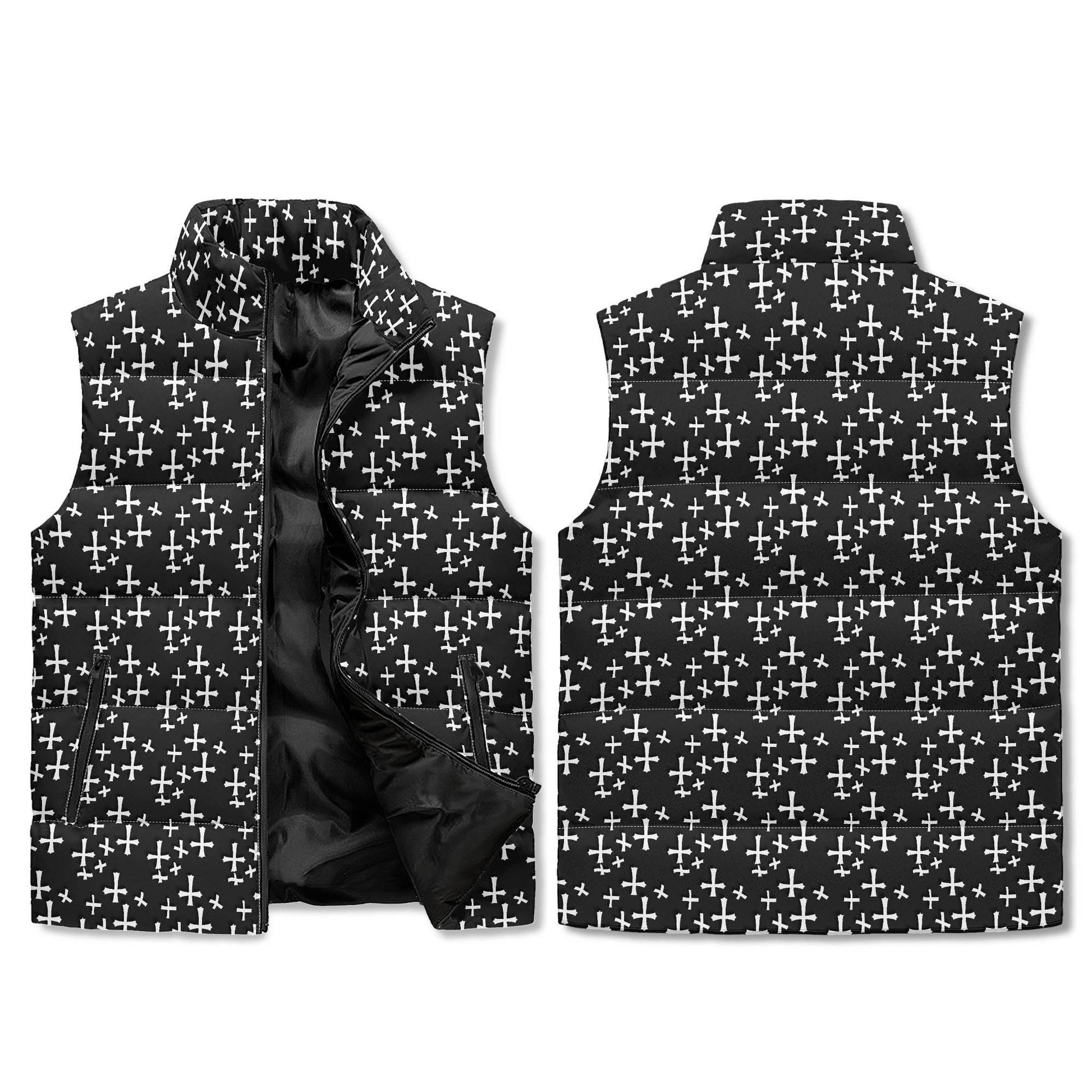 Little Crosses Unisex Lightweight Stand Collar Zip Up Puffer Vest - DeRose Seasonal