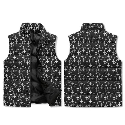 Little Crosses Unisex Lightweight Stand Collar Zip Up Puffer Vest - DeRose Seasonal
