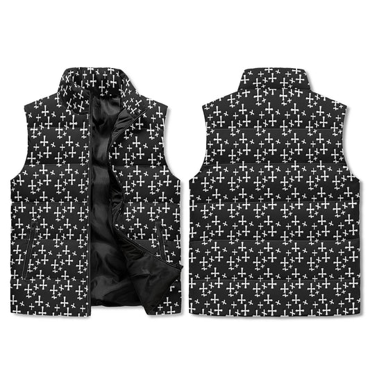 Little Crosses Unisex Lightweight Stand Collar Zip Up Puffer Vest - DeRose Seasonal