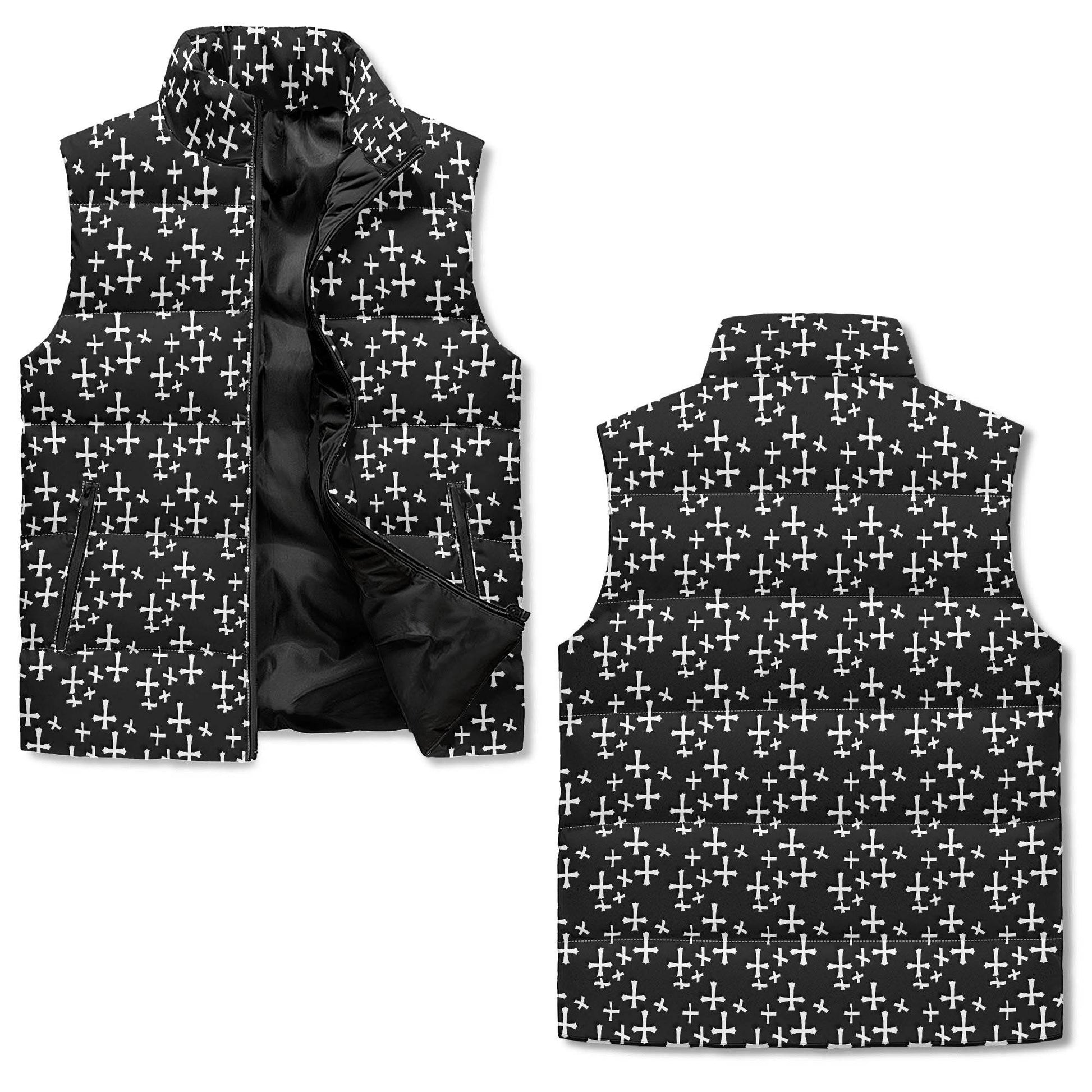 Little Crosses Unisex Lightweight Stand Collar Zip Up Puffer Vest - DeRose Seasonal
