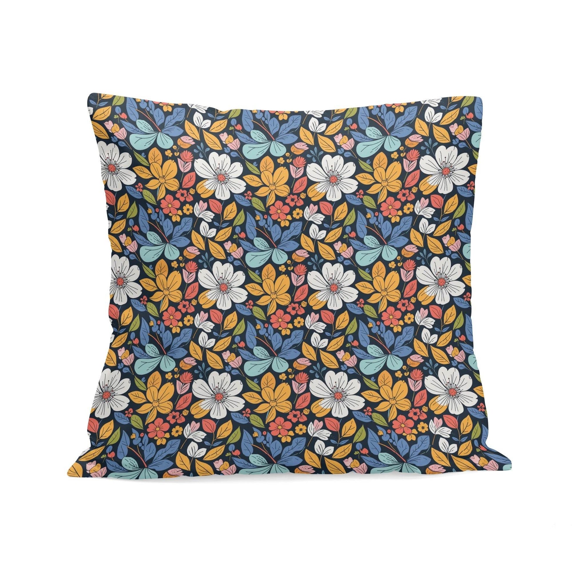 Bright Flowers Peach Velvet 4 Pcs Square Pillow Case Covers (5 sizes) - DeRose Seasonal
