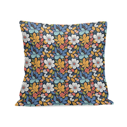 Bright Flowers Peach Velvet 4 Pcs Square Pillow Case Covers (5 sizes) - DeRose Seasonal