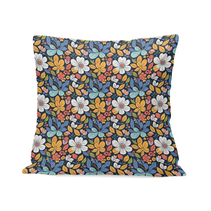 Bright Flowers Peach Velvet 4 Pcs Square Pillow Case Covers (5 sizes) - DeRose Seasonal