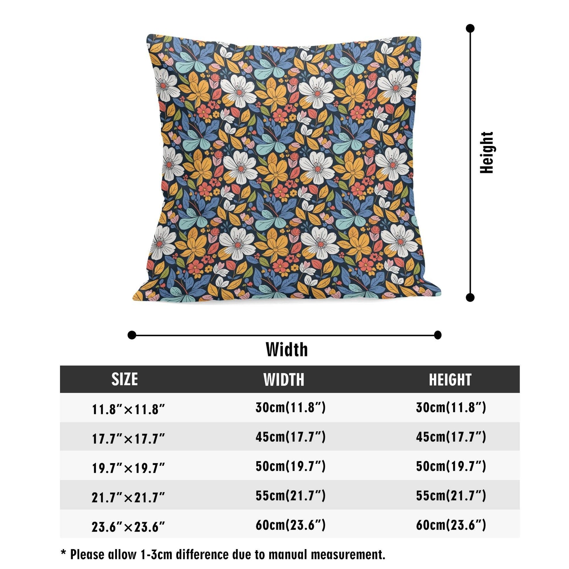 Bright Flowers Peach Velvet 4 Pcs Square Pillow Case Covers (5 sizes) - DeRose Seasonal