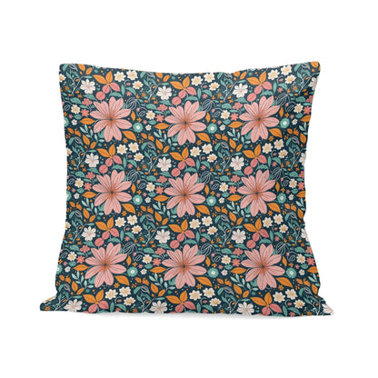Wild Flowers Peach Velvet 4 Pcs Square Pillow Case Covers (5 sizes) - DeRose Seasonal