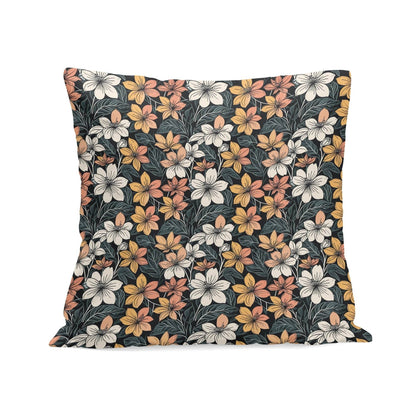 Field of Flowers Peach Velvet 4 Pcs Square Pillow Case Covers (5 sizes) - DeRose Seasonal